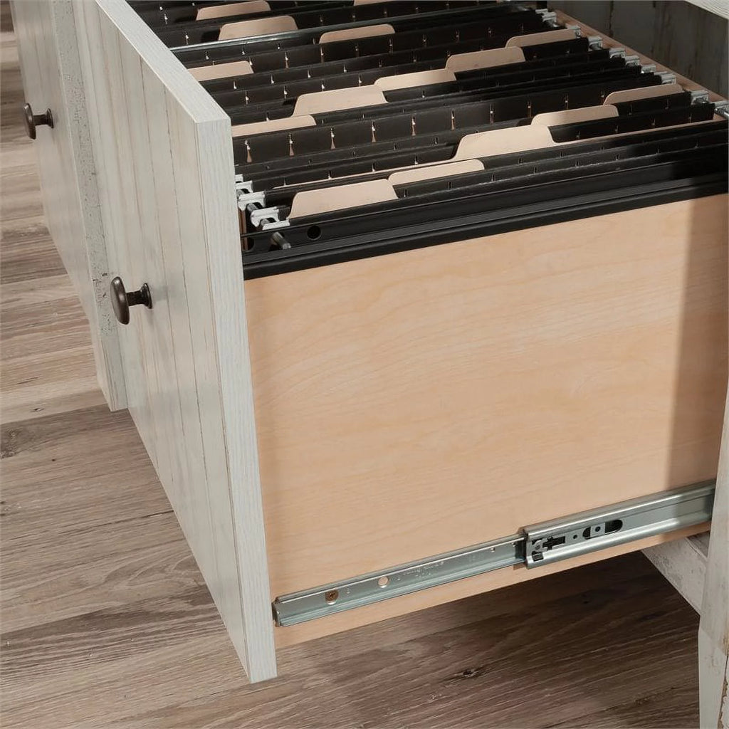 White Engineered Wood Lateral File Cabinet U107