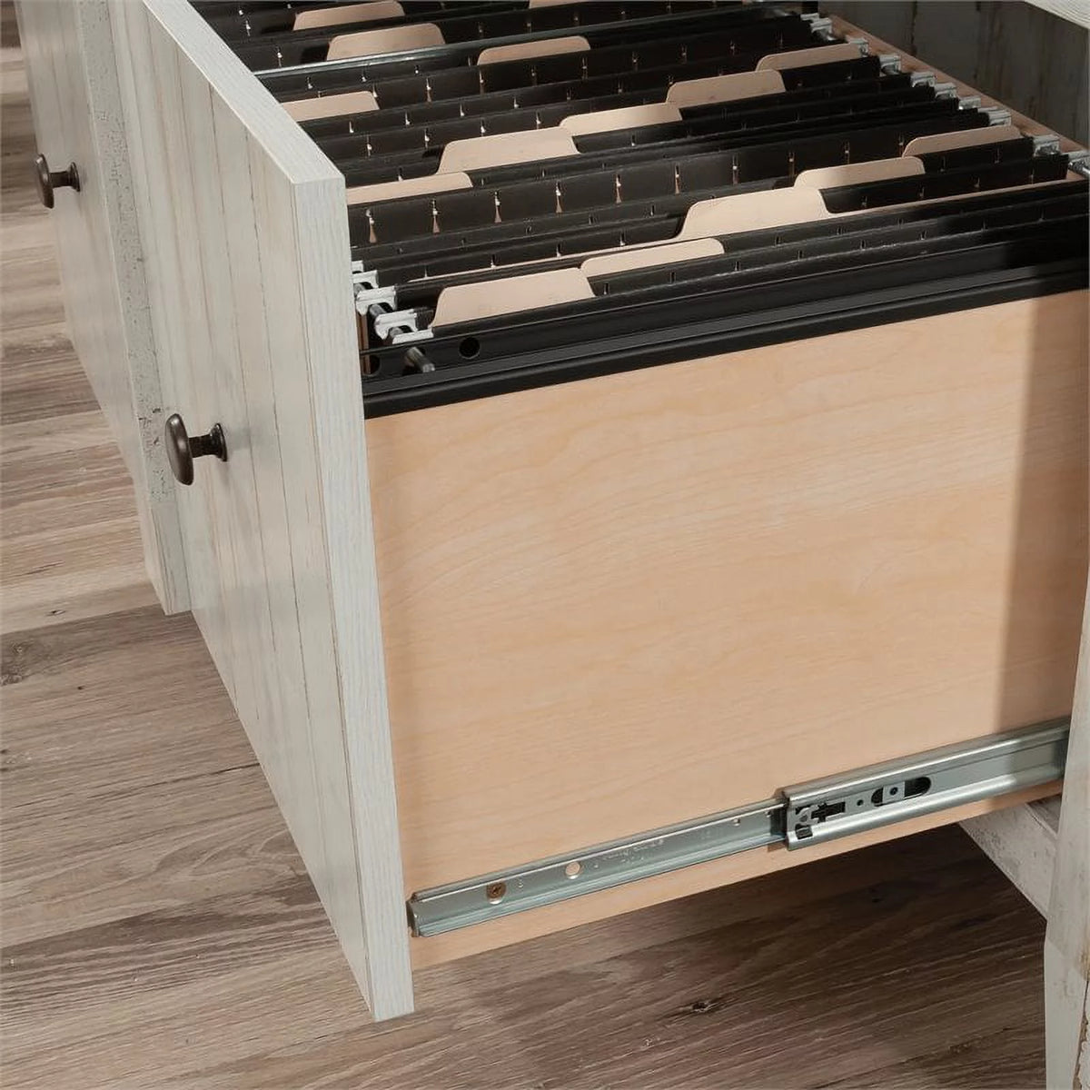 White Engineered Wood Lateral File Cabinet U107
