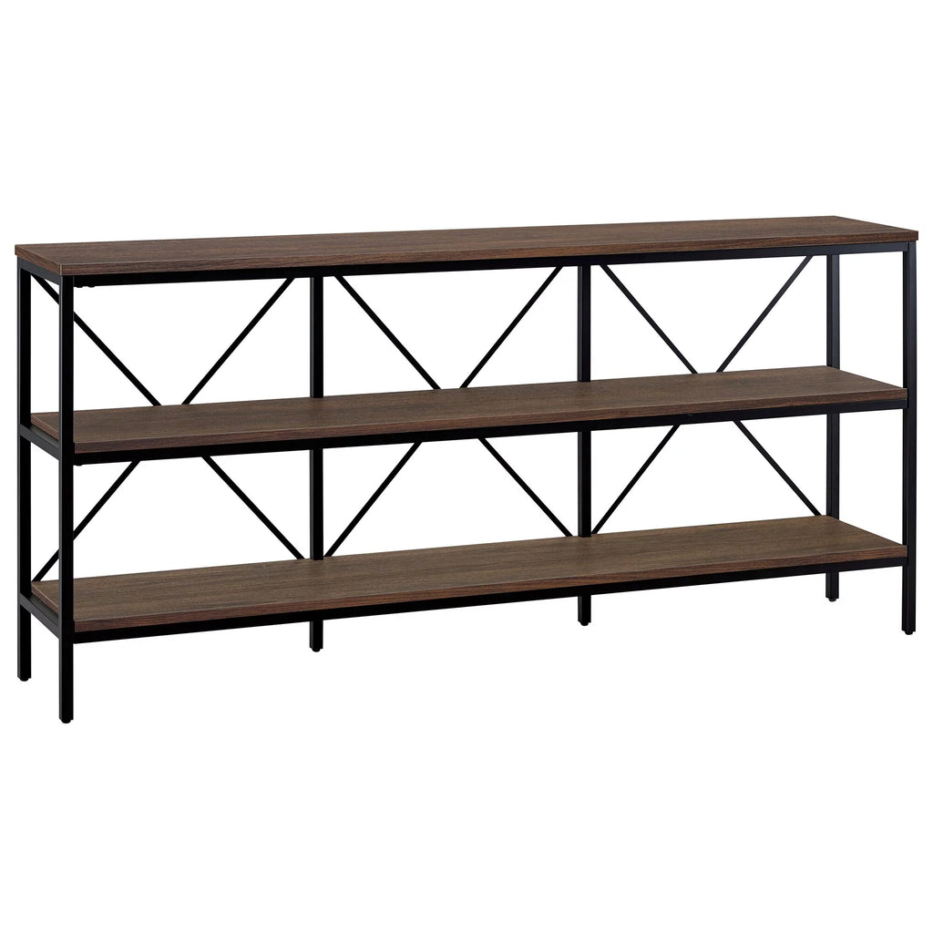 Blackened Bronze Black Grain Rectangular Console Table Y3876