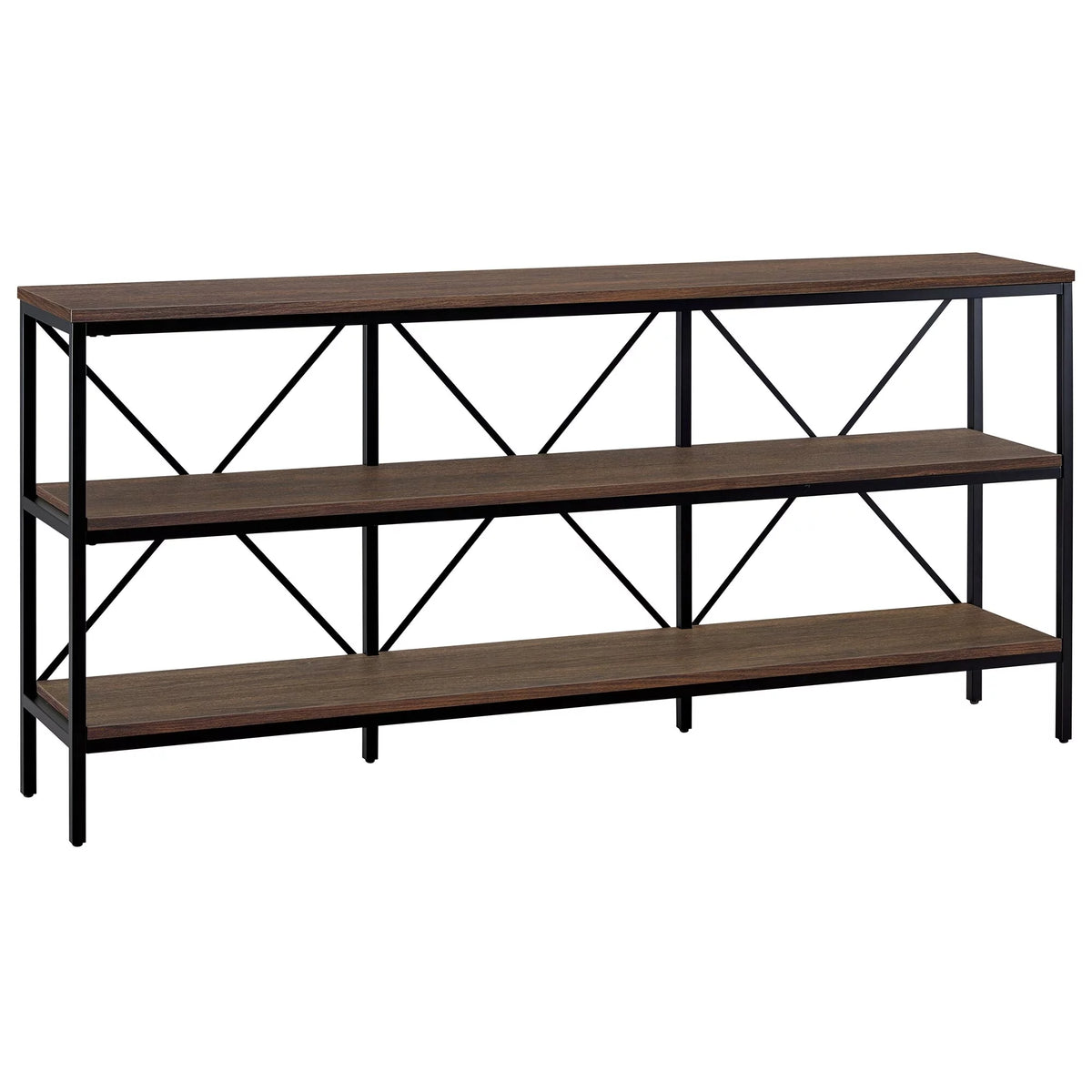Blackened Bronze Black Grain Rectangular Console Table Y3876