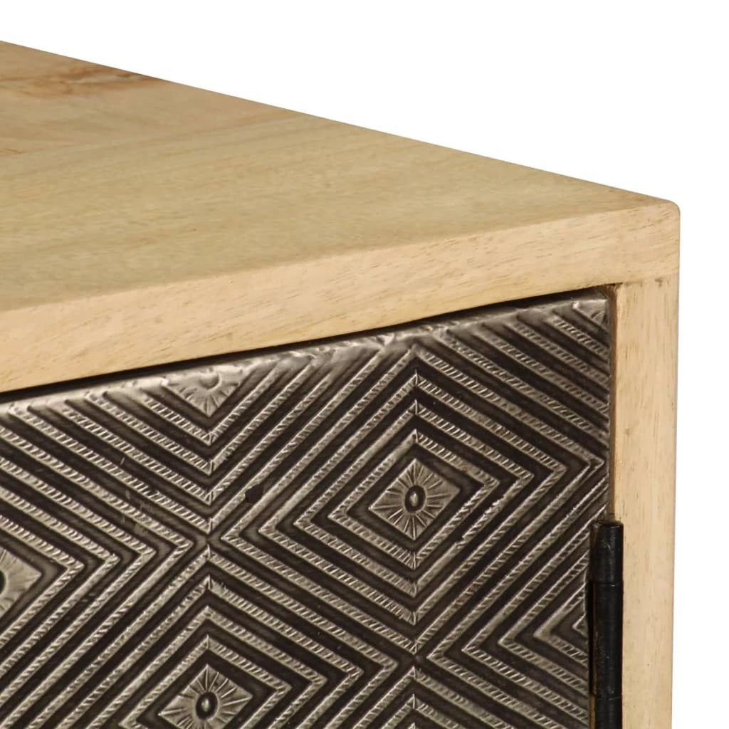 Mango Wood Storage Cabinet with 3 Compartments W12518