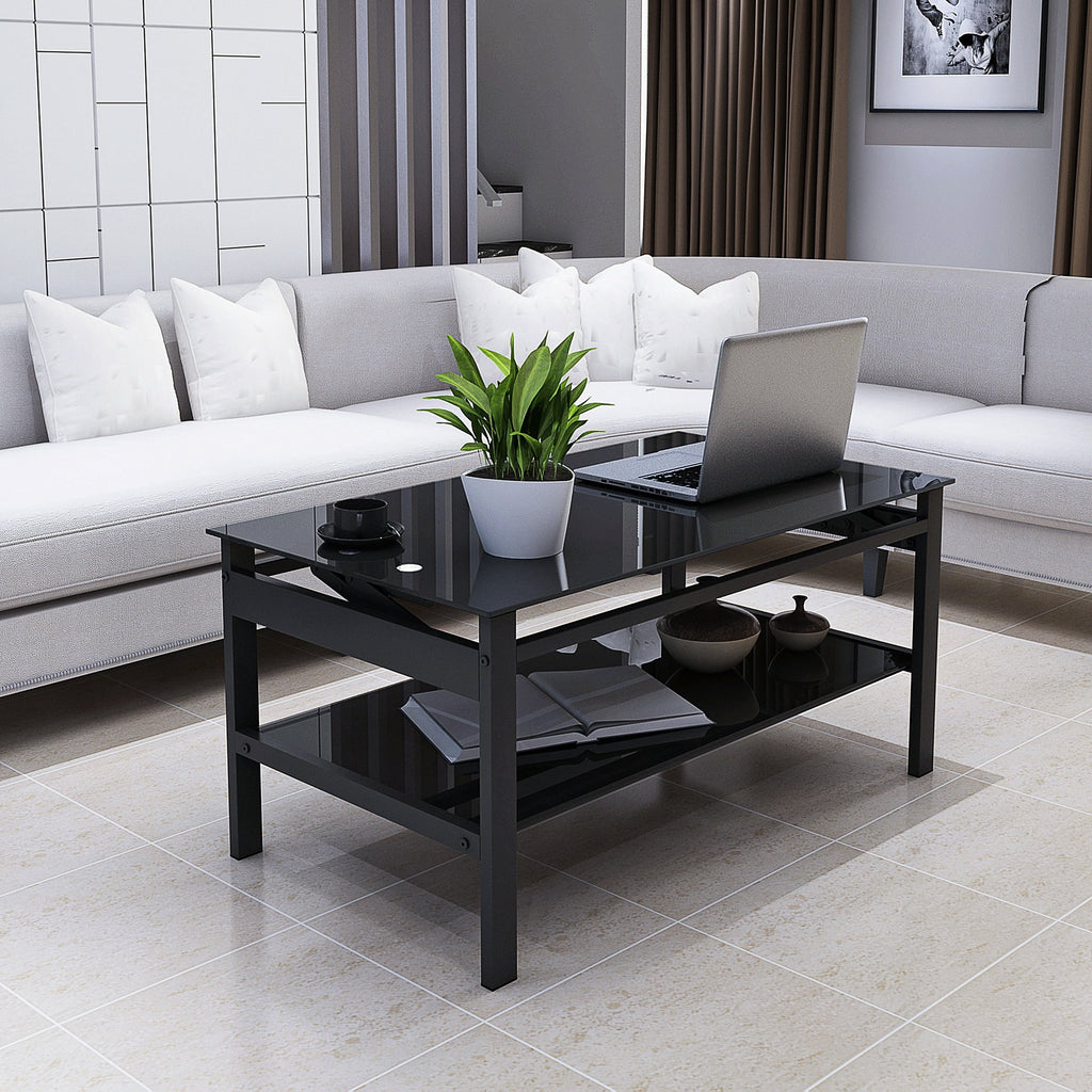 Lift Top Coffee Table with Dual Layers Y738
