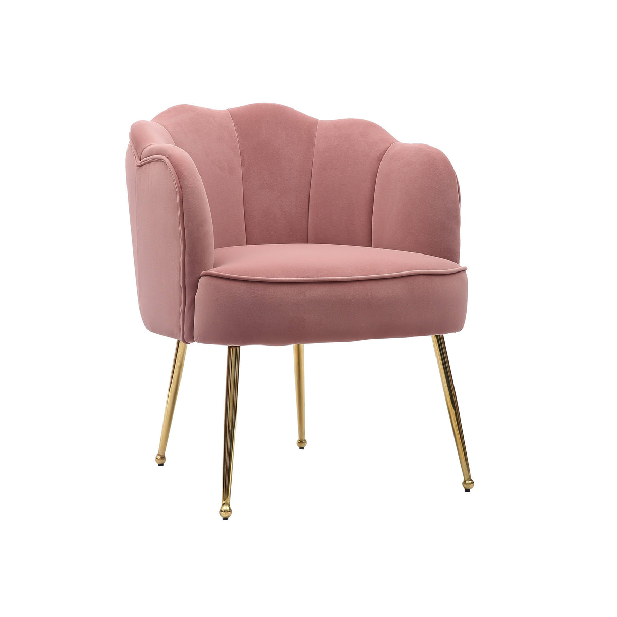 Blue Velvet Accent Chair with Gold Metal Legs J126694