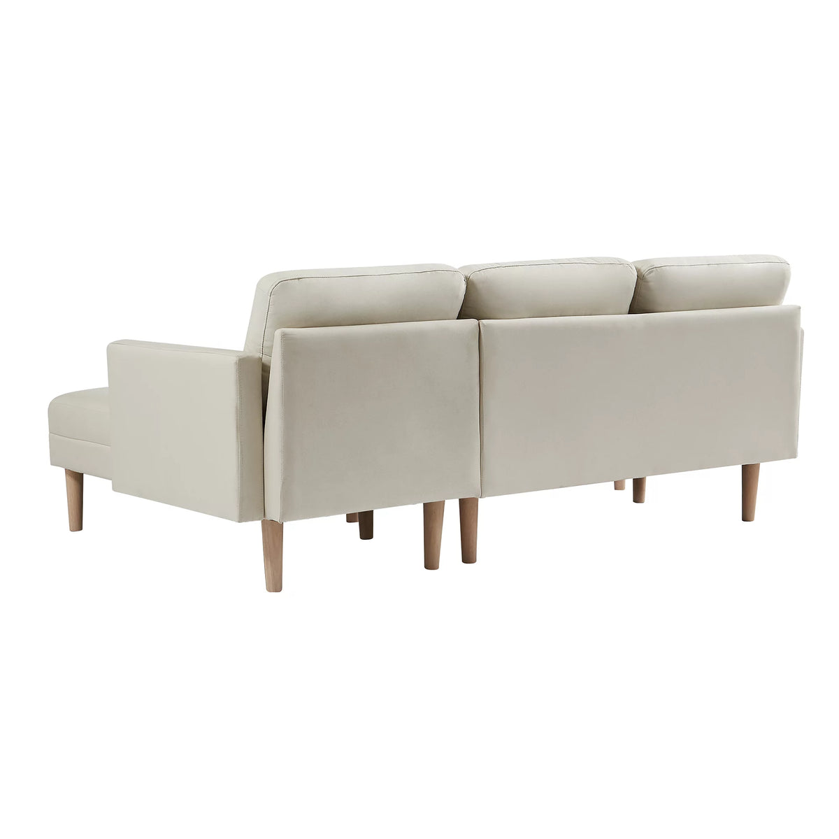Beige Fabric Reversible Sleeper Sectional Sofa Bed J1649