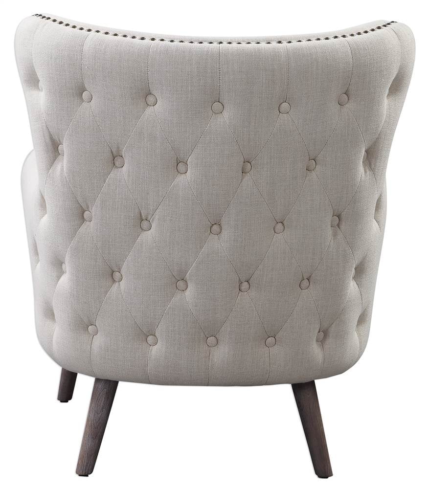 Off White Linen Wingback Chair X802