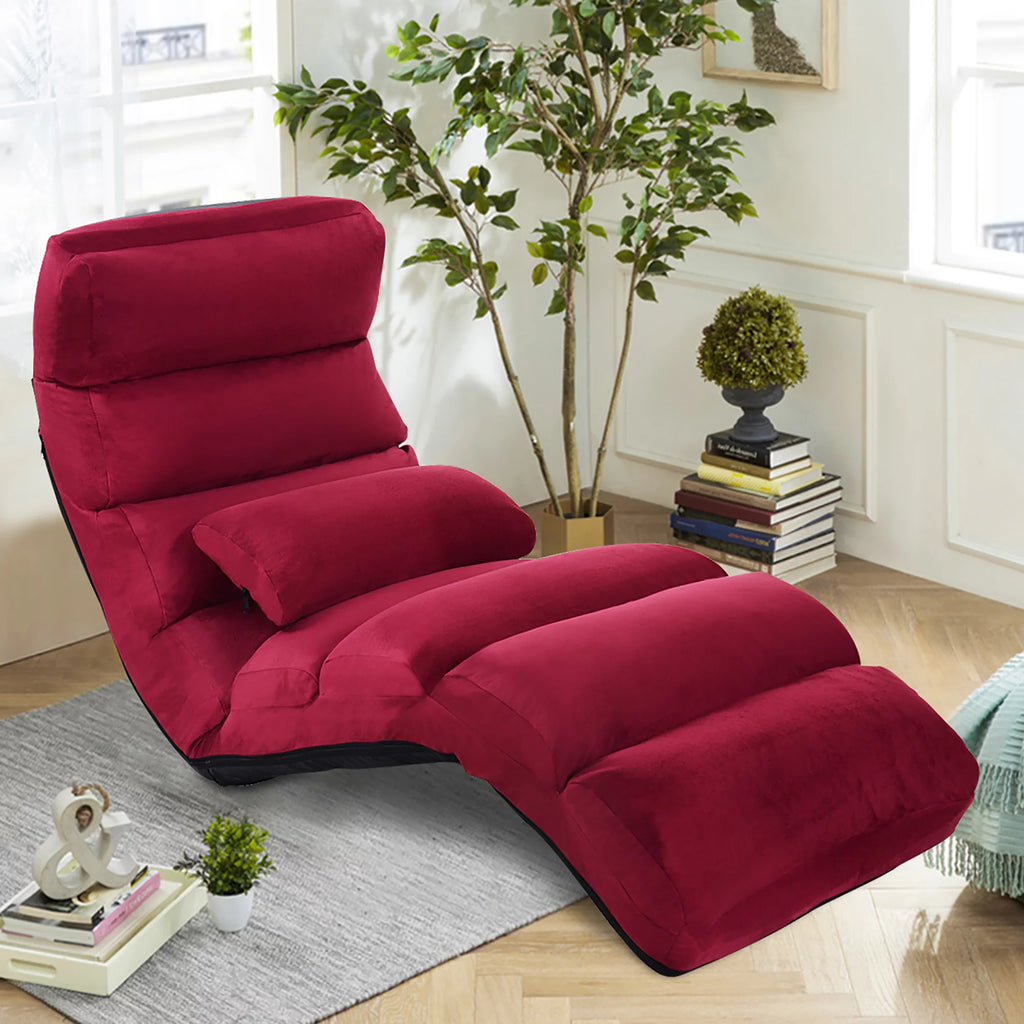Folding Sofa Chair with Pillow Burgundy N936