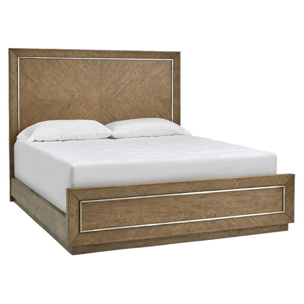 Solid Wood and Veneer King Panel Bed Y194197