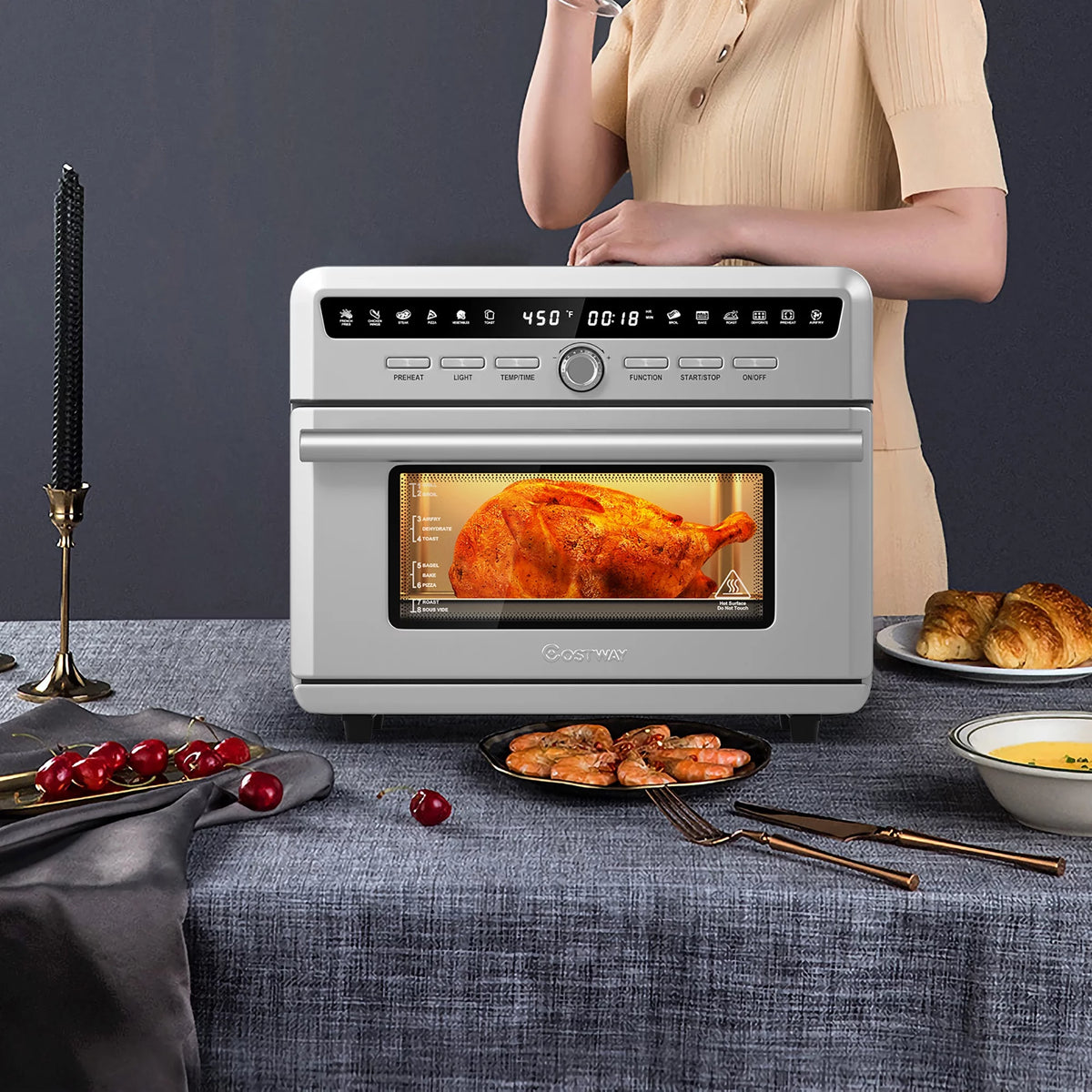 26.4 QT 10-in-1 Air Fryer Toaster Oven 1800W U35704