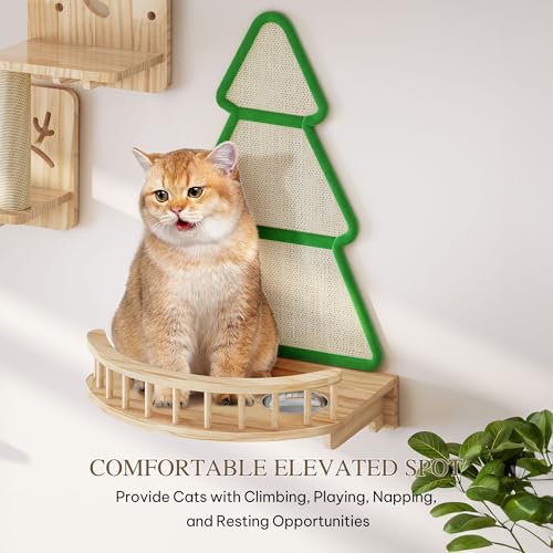 Solid Wood Wall Mounted Cat Furniture Set of 13 N795663
