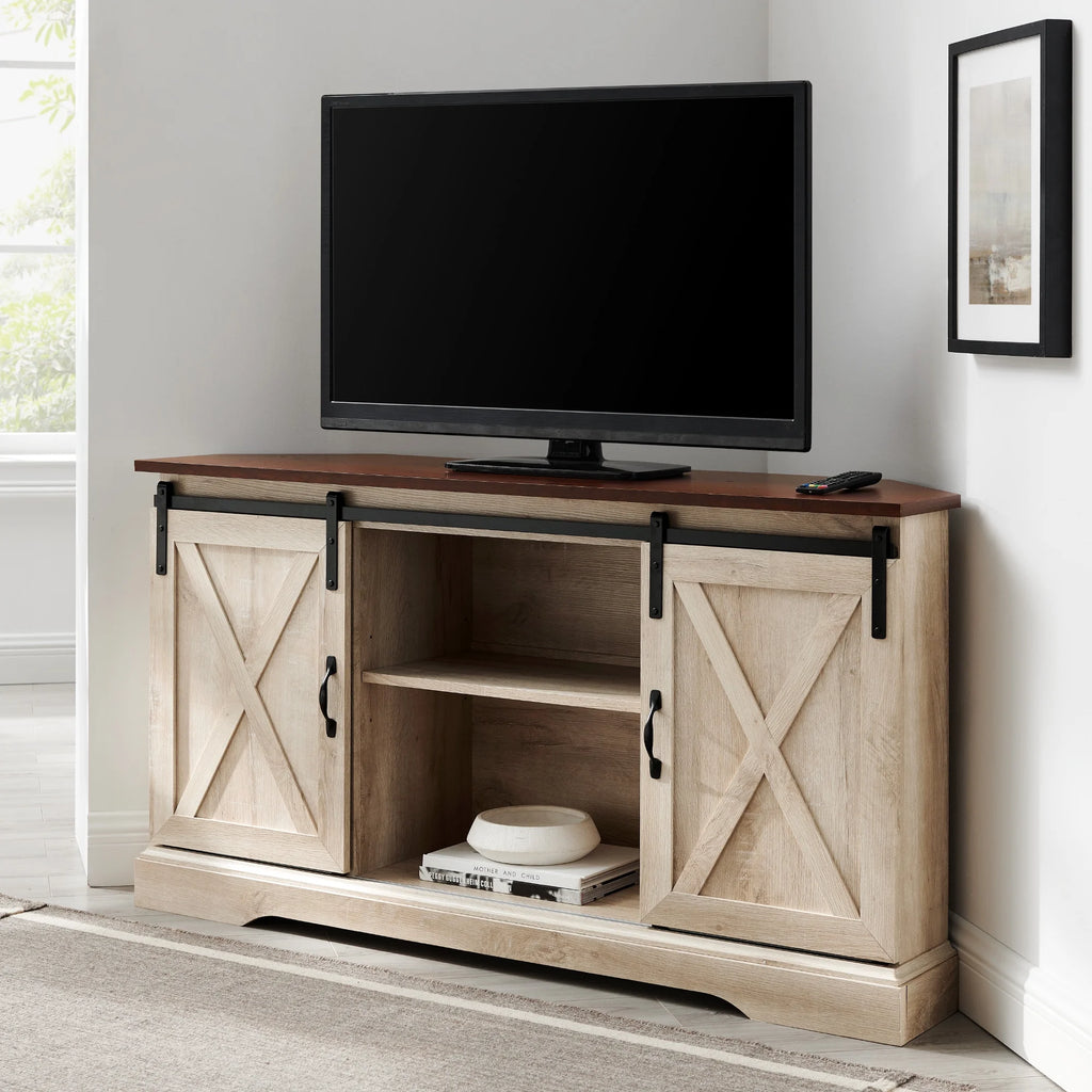 White Oak Corner TV Stand P497140
