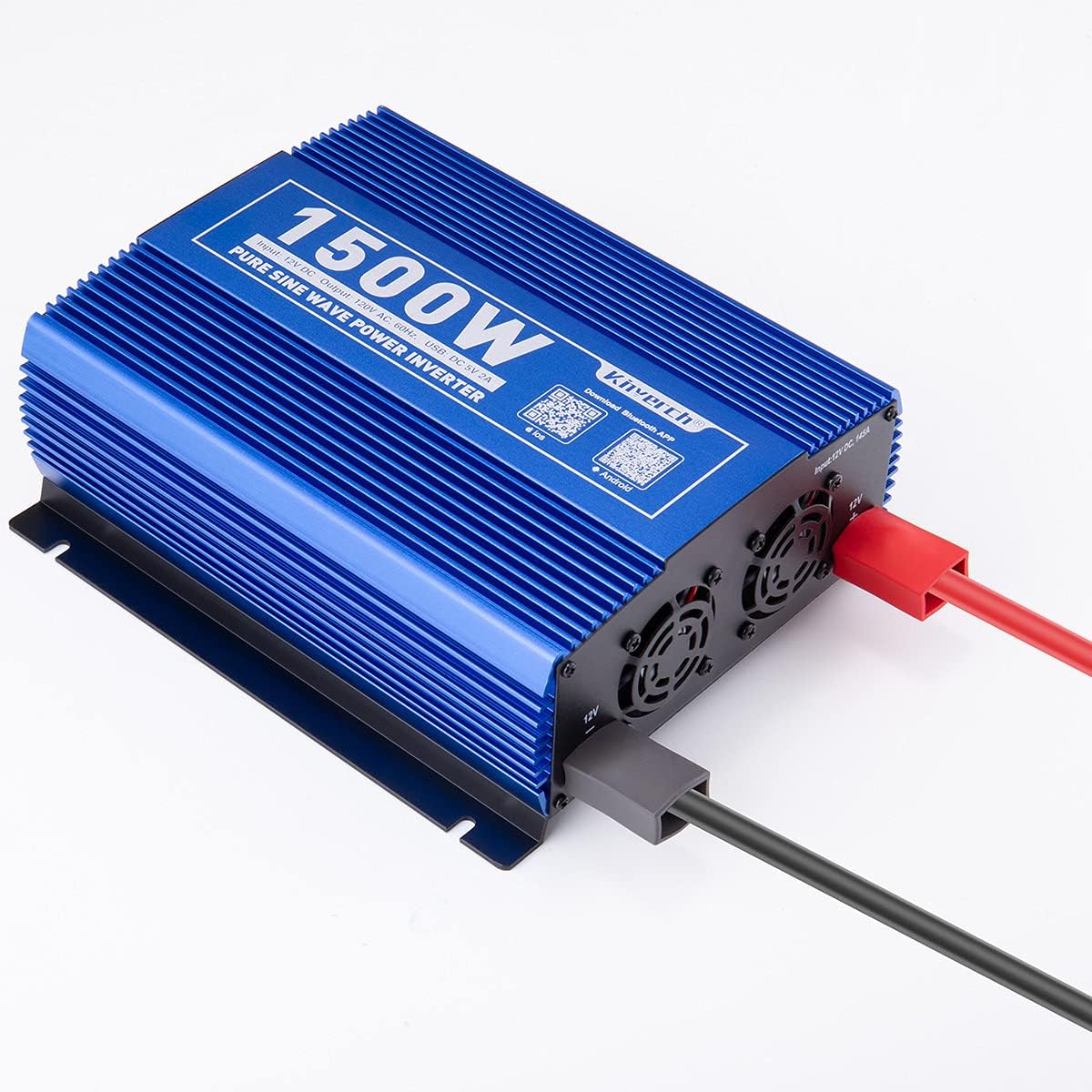 1500W Pure Sine Wave Power Inverter 12V DC to 110V AC with Bluetooth Q618566