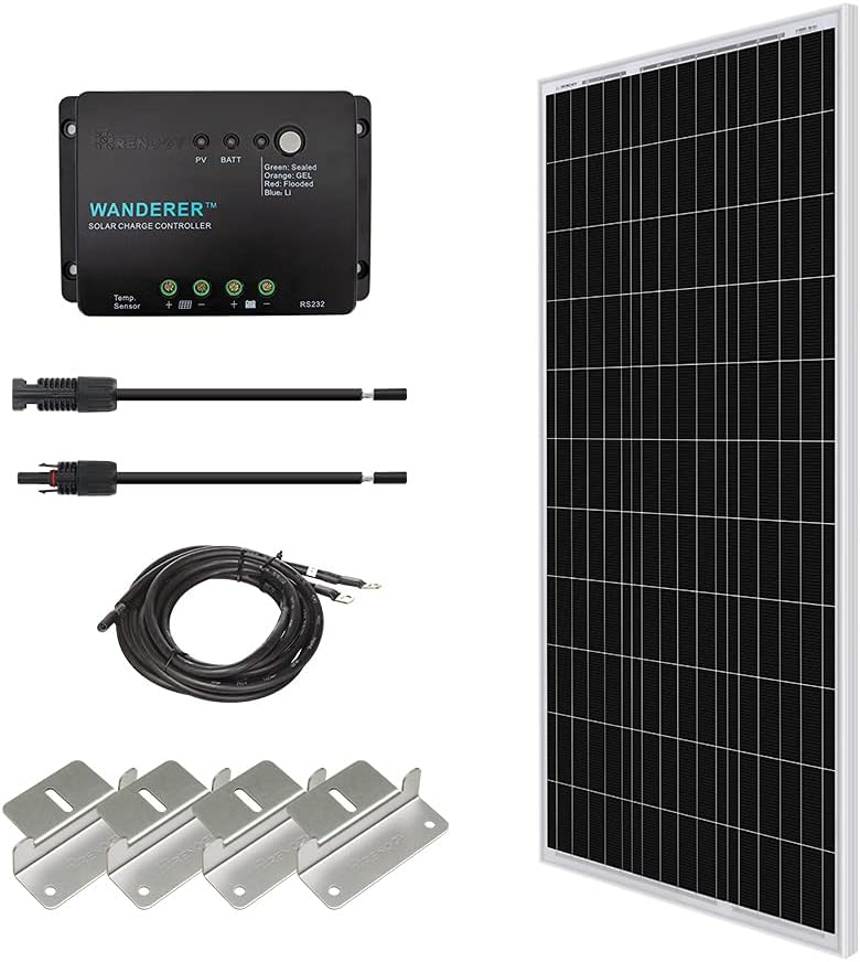 100W Monocrystalline Solar Panel with 30A PWM Charge Controller A743
