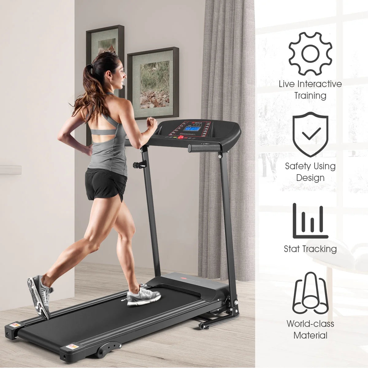 1.0HP Folding Electric Treadmill F8537
