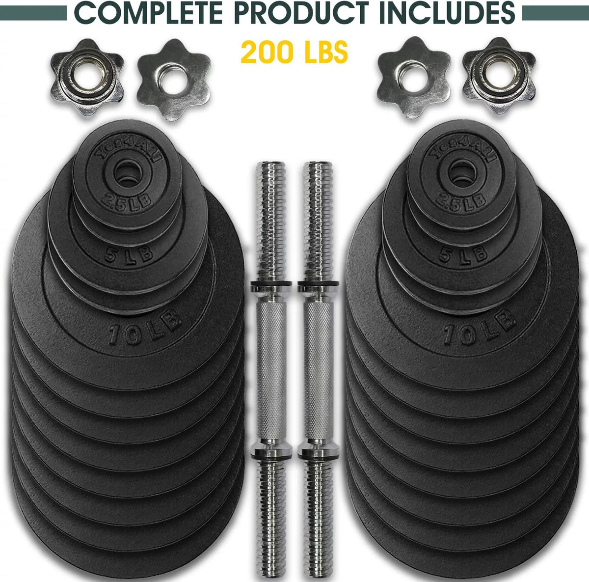 50 lbs Adjustable Cast Iron Dumbbell Set C158
