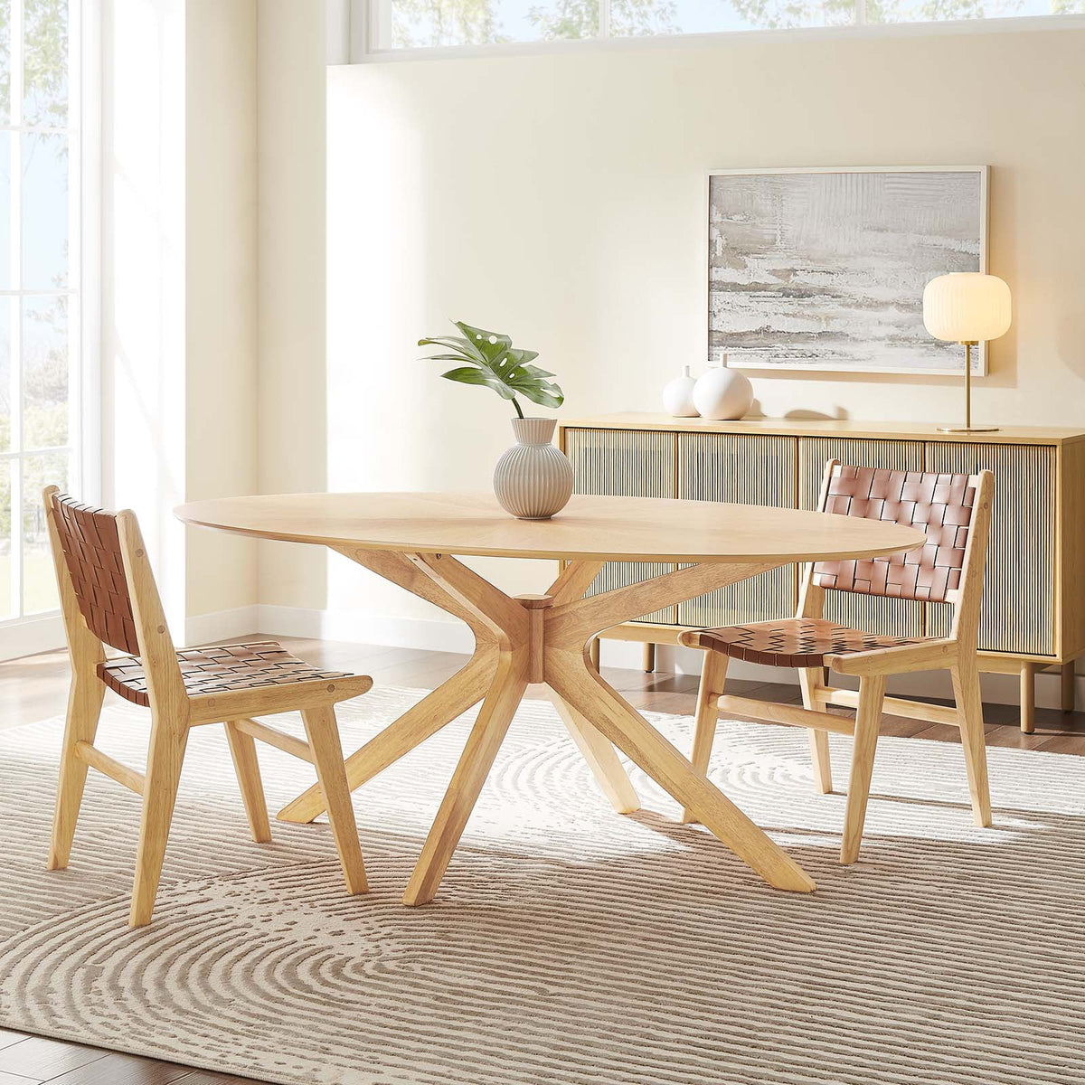 Oak Oval Wood Dining Table V710