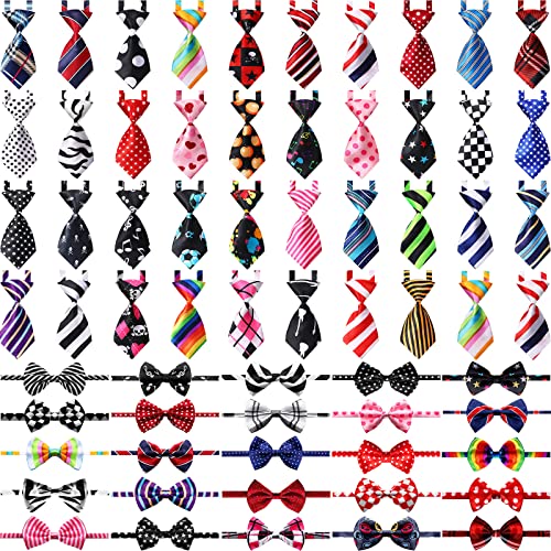 Adjustable Dog Bow Ties Set 70 Pieces N528