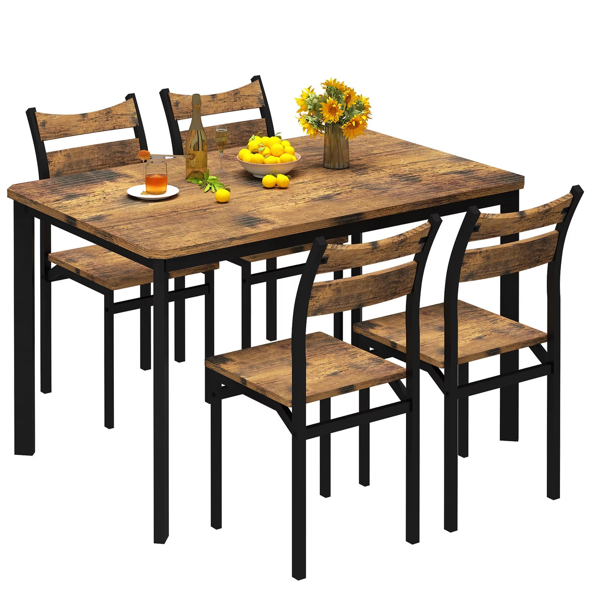 Dining Table Set for 4 with 4 Chairs Y6037
