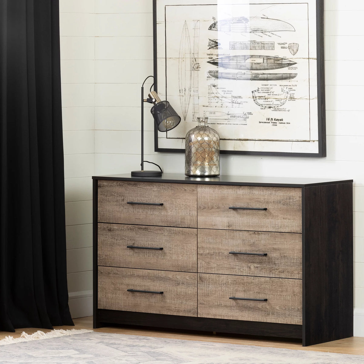 6 Drawer Double Dresser L1480