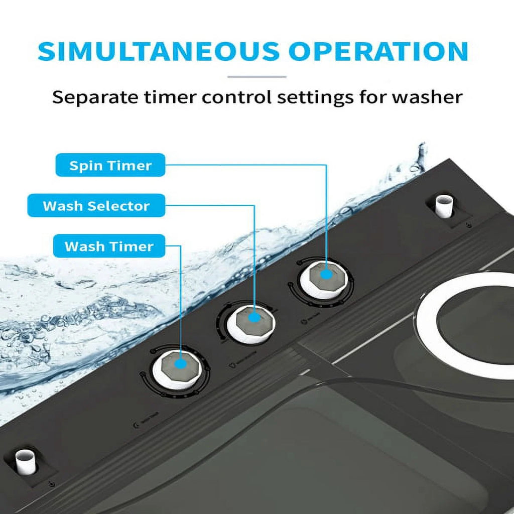 Portable 26lbs Washing Machine with Drain Pump D204208