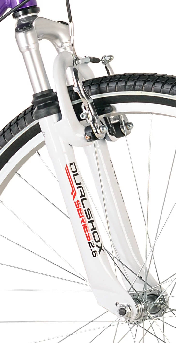26 In. Purple Full Suspension Hybrid Bike E4329