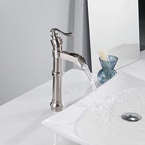 Black Waterfall Bathroom Sink Faucet with Pop Up Drain K463180