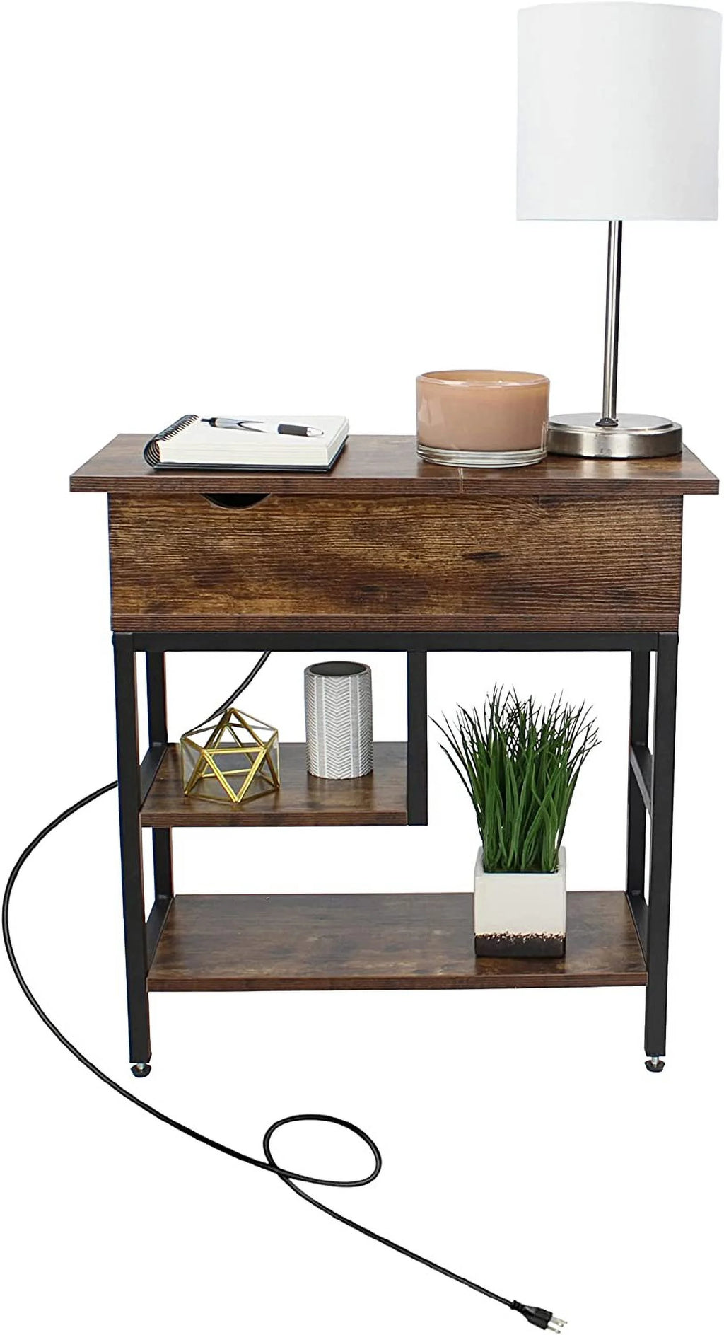 12 Inch Wide Narrow Charging End Table Y92488