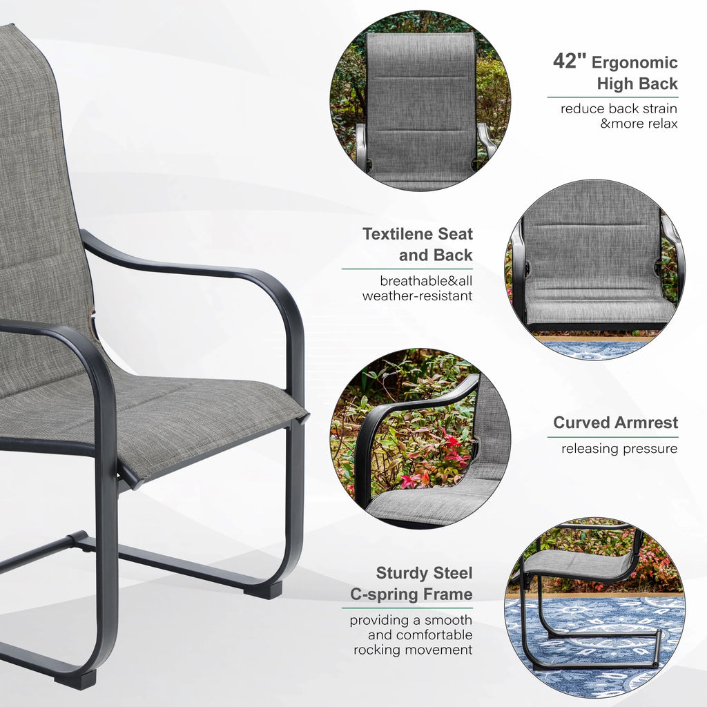 7 Pieces Outdoor Patio Dining Set with 6 Textilene Chairs and Metal Table V20465