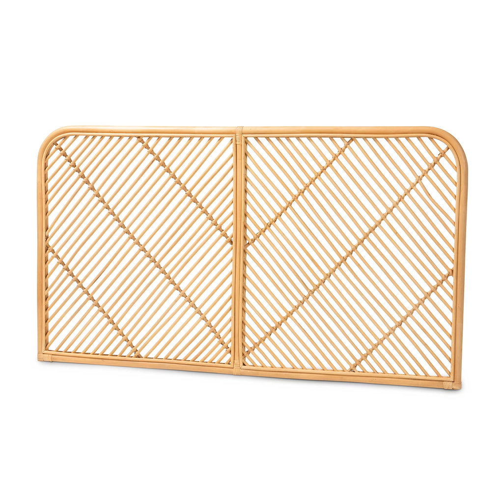 Natural Brown Rattan Queen Size Wall-Mount Headboard N7854