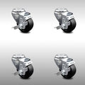 Soft Rubber Swivel Bolt Caster Set 4 X4937
