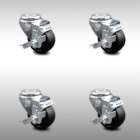Soft Rubber Swivel Bolt Caster Set 4 X4937