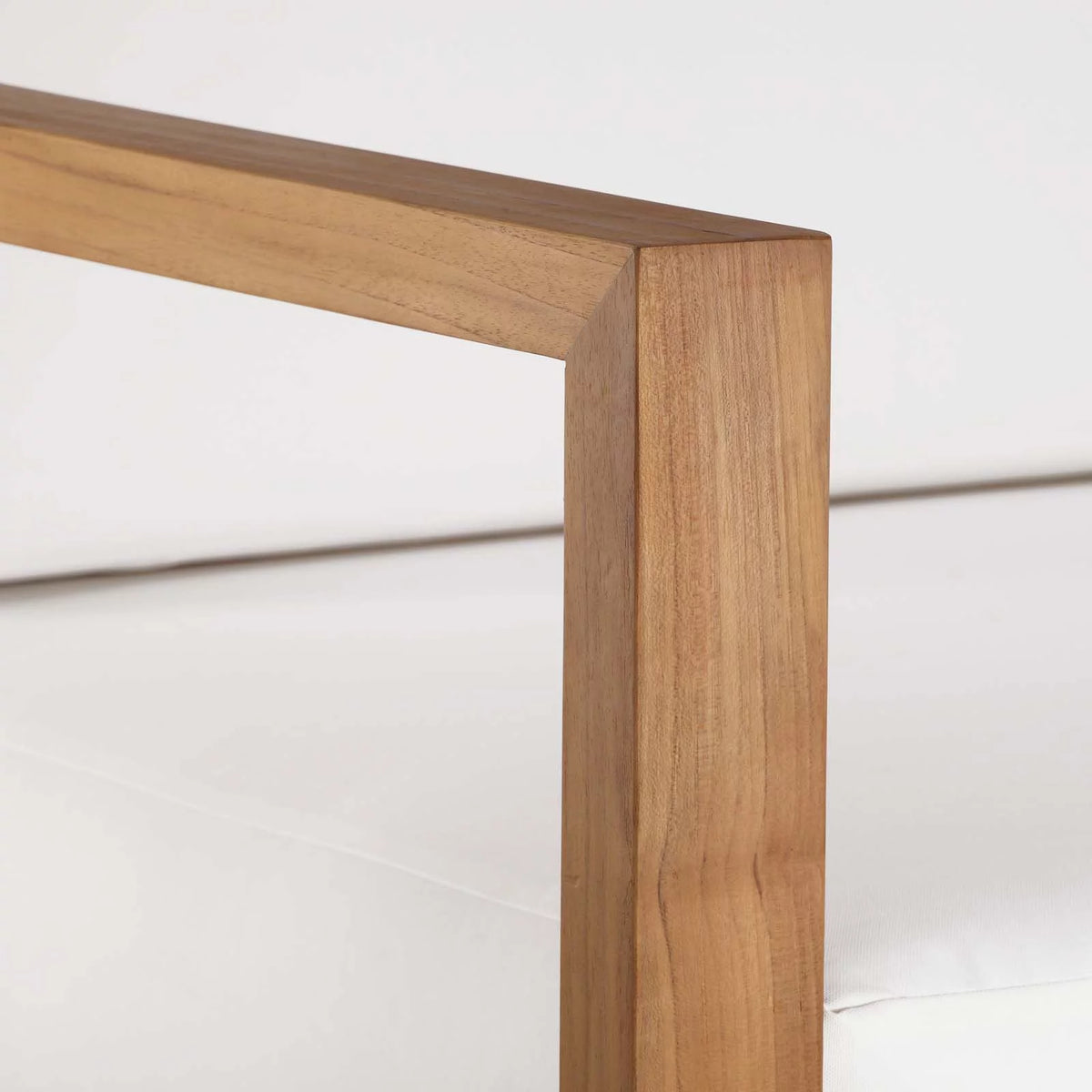 White Teak Wood Fabric Lounge Chair P731