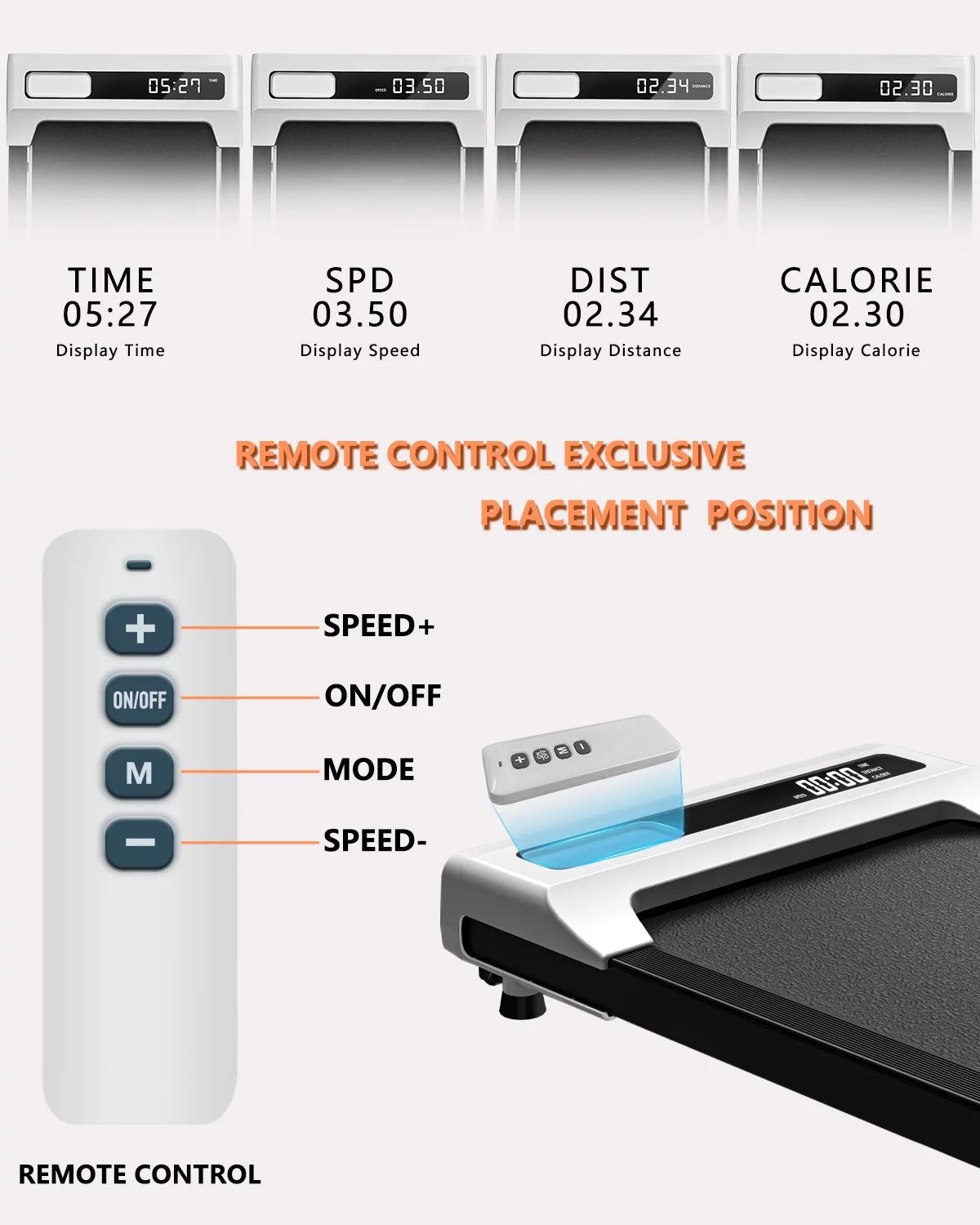 2 in 1 Portable Under Desk Treadmill with Remote Control E4505