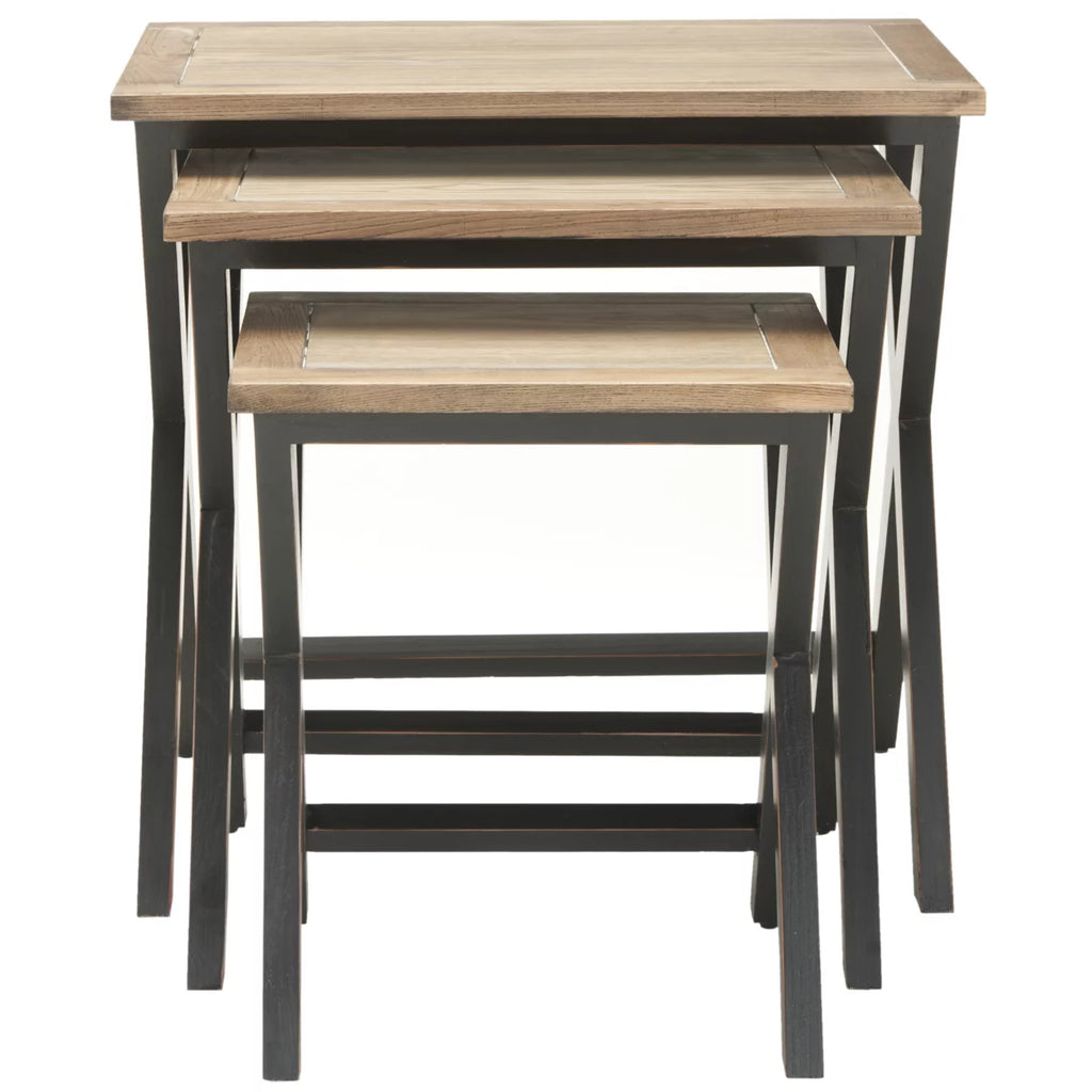 Black Oak Stacking Tray Tables H324461