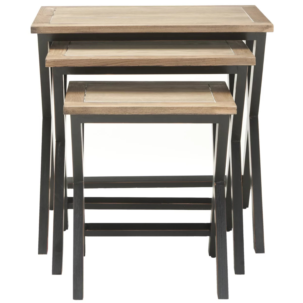 Black Oak Stacking Tray Tables H324461