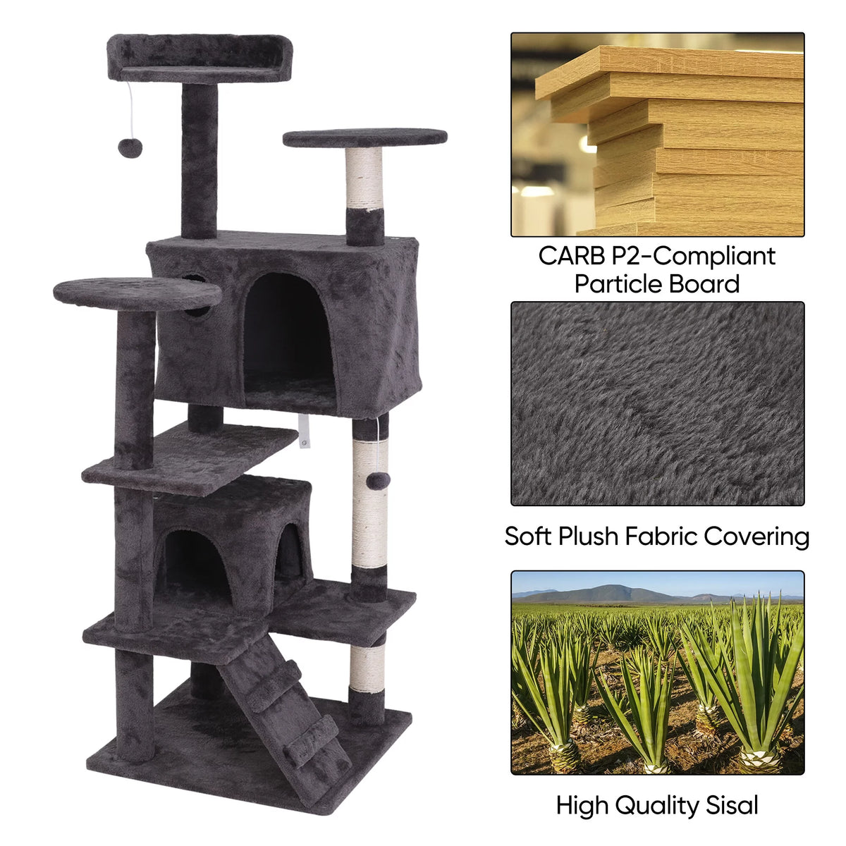 Dark Gray Cat Tree Tower G80057