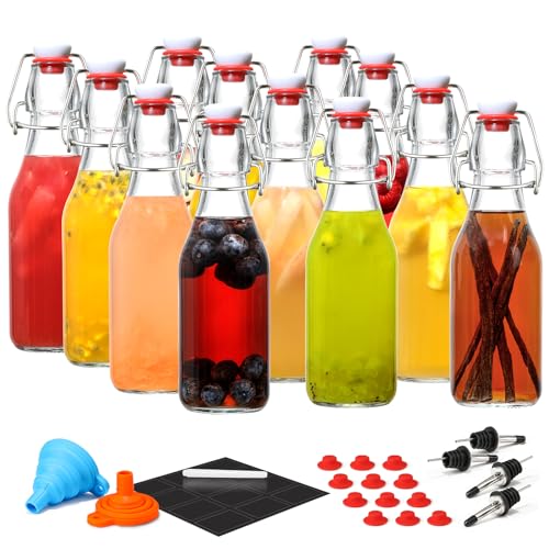 8 Pack 8.5oz Flip Top Glass Bottles J927