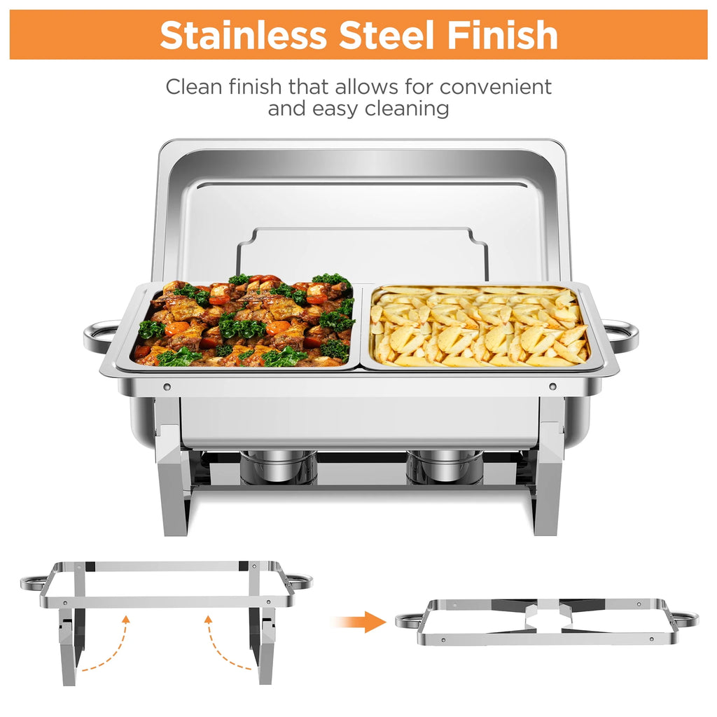 6 Packs Stainless Steel Chafing Dish Buffet Set B527