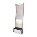 72" Steel Glass Mirror Fountain with Pump LED Lights and Rocks B570