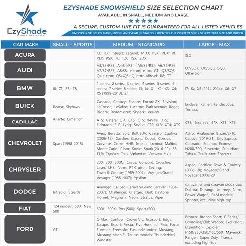 Car Windshield Cover for Ice and Snow Standard (M) Size X284