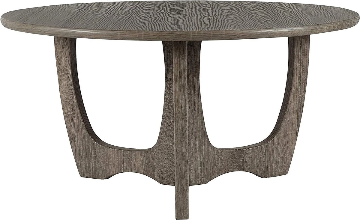 Wooden Round Coffee Table 35.5 x 18 Inches Gray N604022