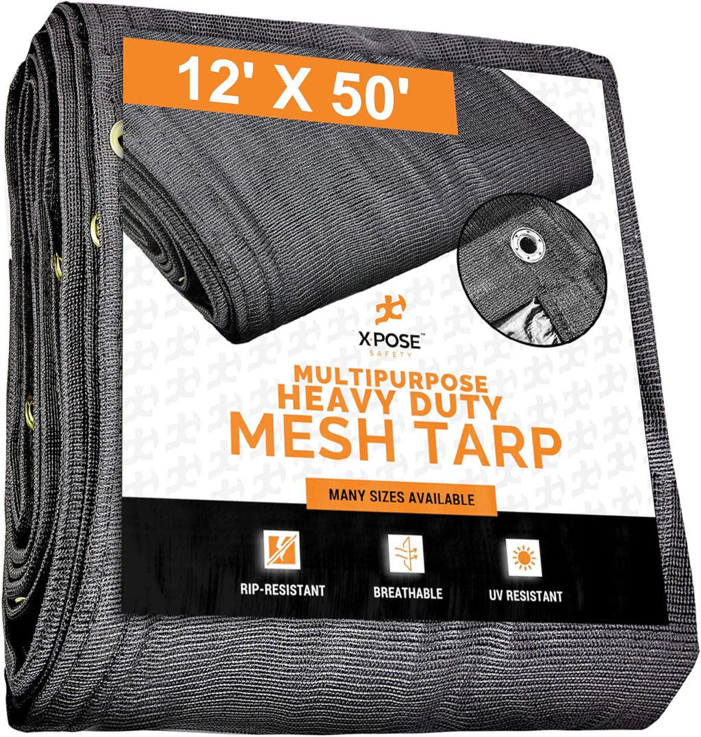 Heavy Duty Black Mesh Tarp 12' x 45' X54063