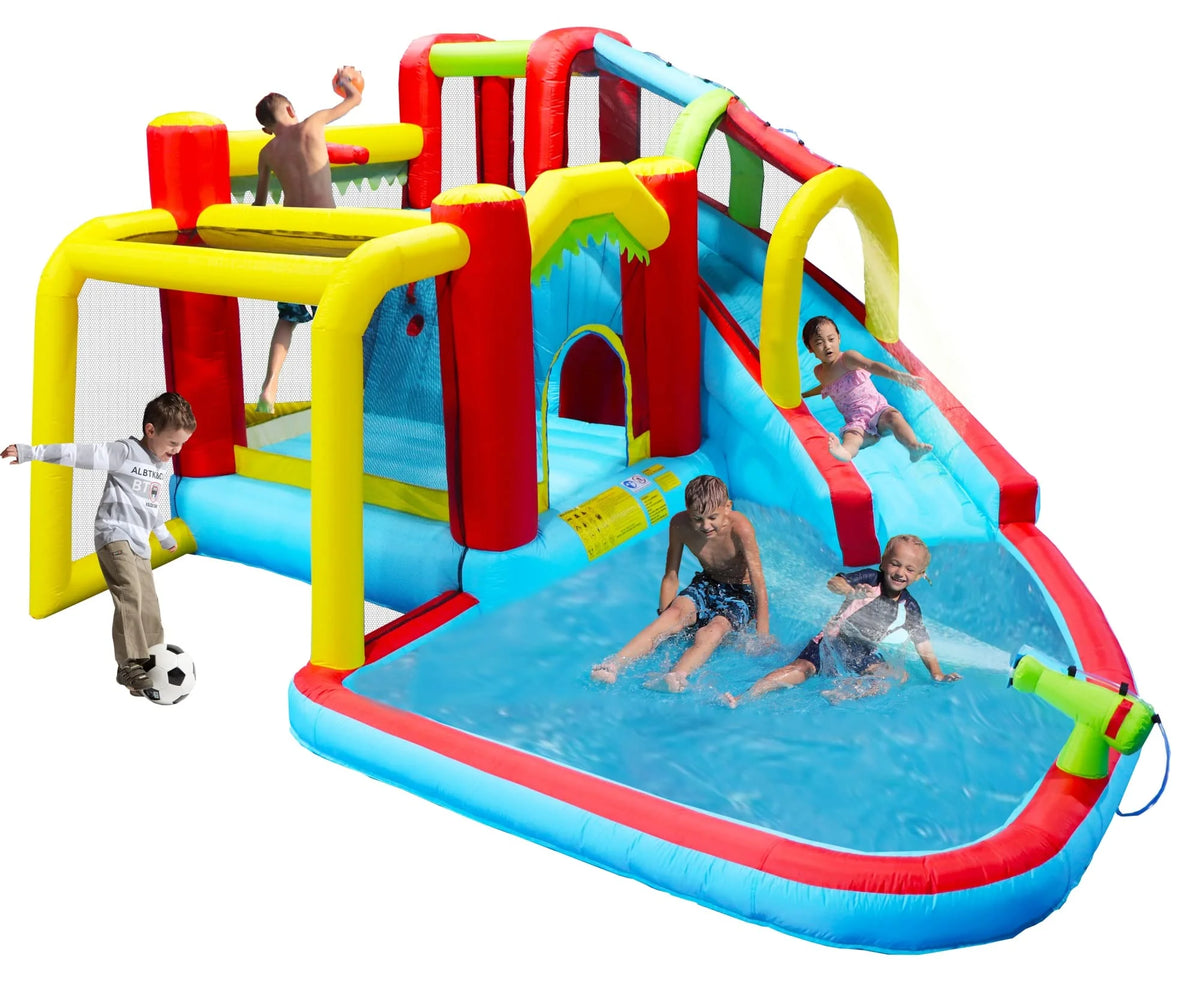 7 in1 Inflatable Water Slide Bouncing House with Splash Pool K774311