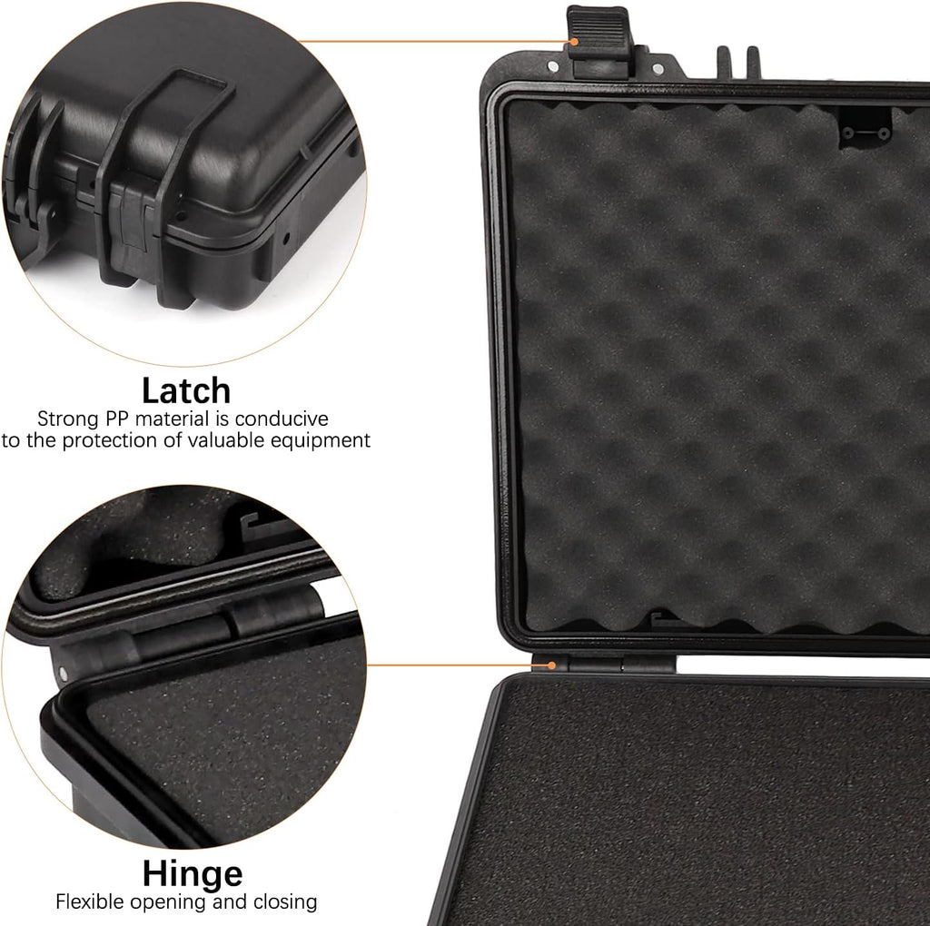 Black Waterproof Hard Camera Case with Foam Insert Y162576