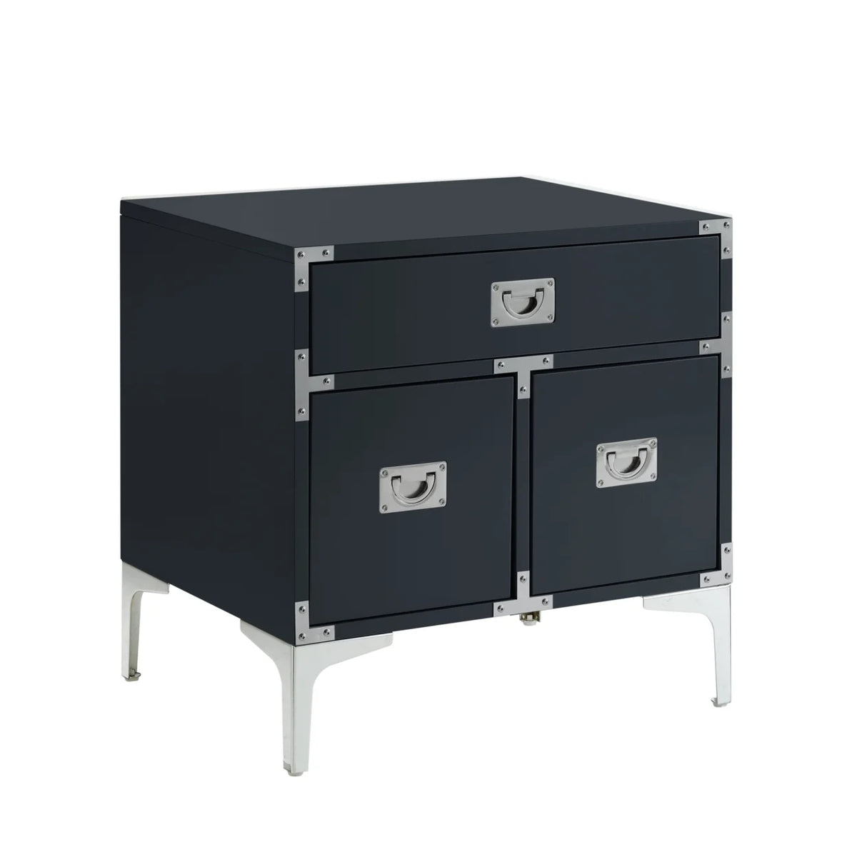 Lacquer Finish 3 Drawer Nightstand O6684