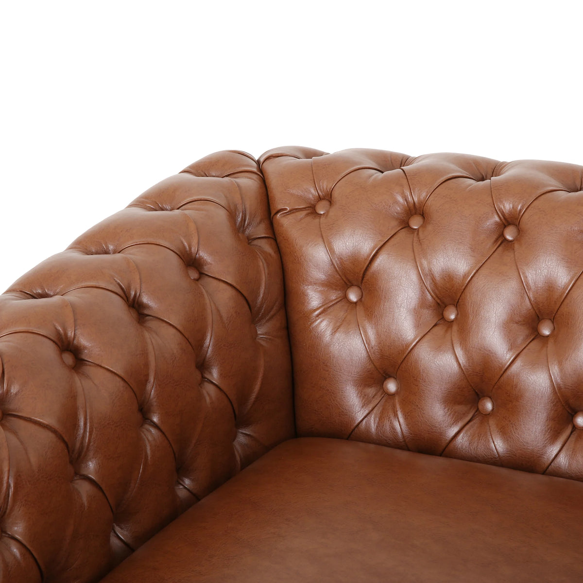 Cognac Brown and Dark Brown Chesterfield Club Chair F266