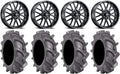 Black Wheels and Tires 4x156 Bolt Pattern 12mmx1.5 Lug Kit M9462