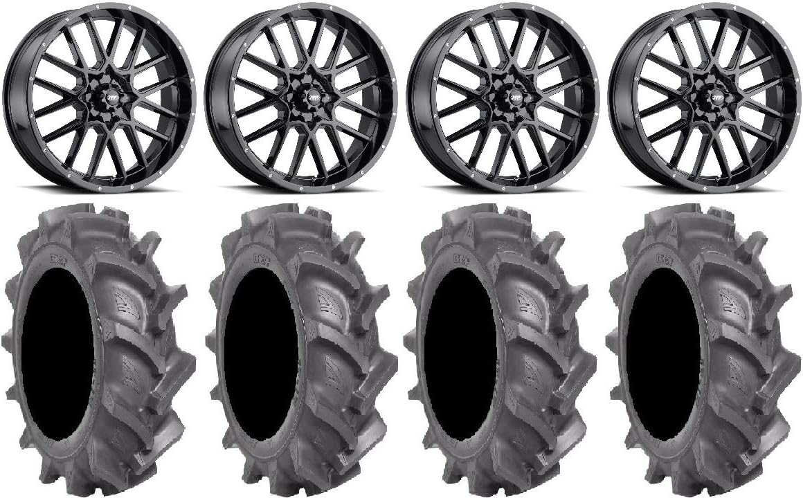 Black Wheels and Tires 4x156 Bolt Pattern 12mmx1.5 Lug Kit M9462