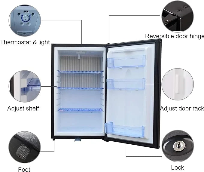 1.7 Cu ft Portable Absorption Mini Fridge with Lock X616