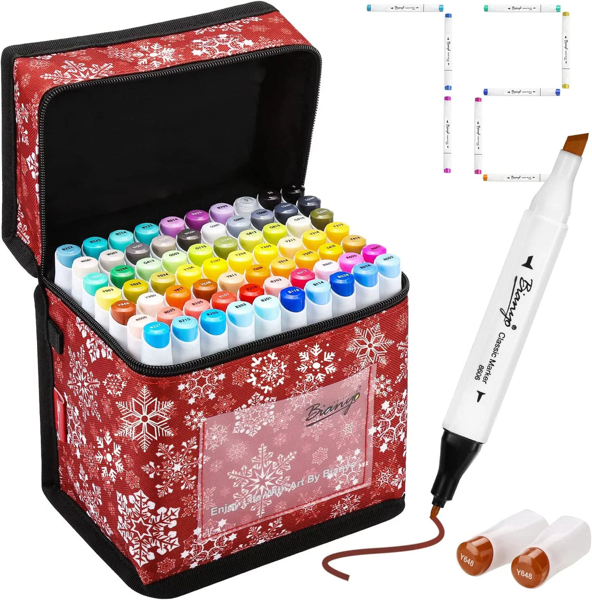 72 Primary Colors Alcohol-Based Dual Tip Bullet & Chisel Markers A33481