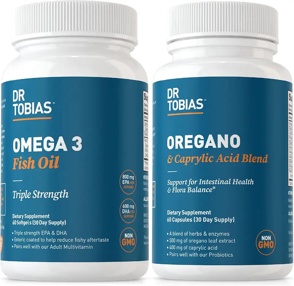 Omega 3 Fish Oil and Oregano & Caprylic Acid Supplements L2710